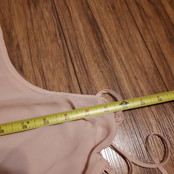 TORRID / 1X / Chiffon Blush Lace Up Side Tank Top - Picture 9 of 10